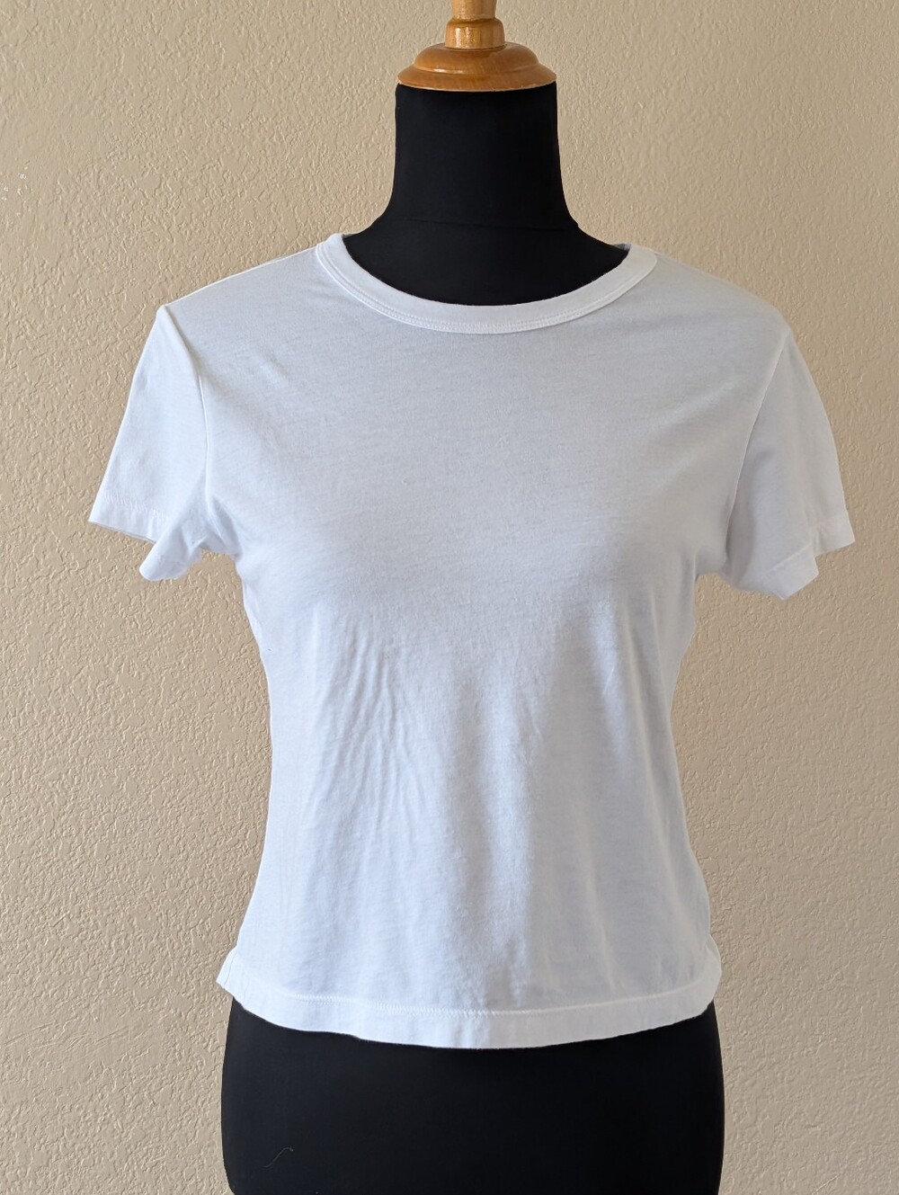 NWOT Buck Mason White Organic Cotton Cropped Tee Shirt Boxy S
